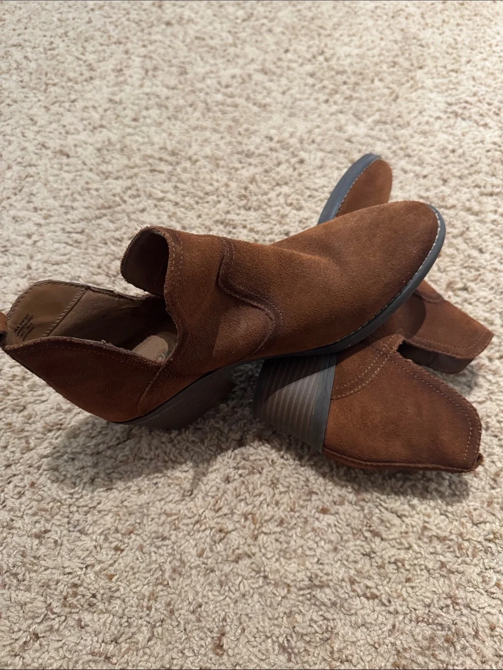 Sonoma Brown Suede Cutout Ankle Booties